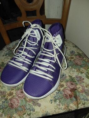 Under Armour Purple and White High-Top Athletic Sneakers